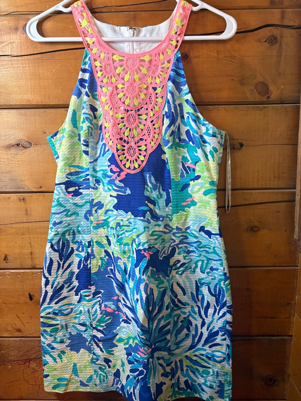 EUC Lilly Pulitzer Pearl Brilliant Blue Wade And Sea Shift Dress size 4 - Picture 6 of 9